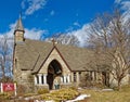 Saint Helena\'s Chapel Romanesque Revival brick and stone chapel in early Spring Royalty Free Stock Photo