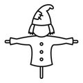 Rural scarecrow icon, outline style