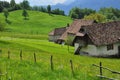 Meadows and barn in the Carnia region, Friuli, Italy Royalty Free Stock Photo