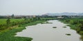 Rural scene with the lake in Haiphong, Vietnam Royalty Free Stock Photo