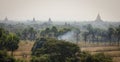 Rural scene with many temples in Bagan, Myanmar Royalty Free Stock Photo