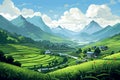 Rural scene mountain. Generate ai