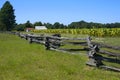 Split rail fence along a tobacco field Royalty Free Stock Photo