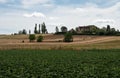 Rural scene over the green agriculture fields around the village Lubbeek Royalty Free Stock Photo