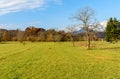 Rural scenery at autumn season of little Italian village Brinzio located in valley Rasa in province of Varese, Italy Royalty Free Stock Photo