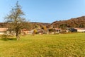 Rural scenery at autumn season of little Italian village Brinzio located in valley Rasa in province of Varese, Italy Royalty Free Stock Photo