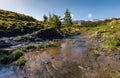 Rural scenery in Ukrainian alps Royalty Free Stock Photo