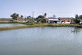 Rural scenic of fish pond Royalty Free Stock Photo