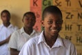 A rural school in the suburb of Arusha, African students in chemistry classes