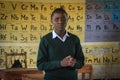 A rural school in the suburb of Arusha, African students in chemistry classes