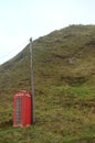 Rural Scottish Phone box in Crovie, Aberdeenshire Royalty Free Stock Photo