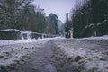 Rural setting in the village of Carrignavar after Storm Emma, also known as the Beast from the East which hit Ireland. Royalty Free Stock Photo