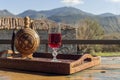 Rural still life with red wine Royalty Free Stock Photo