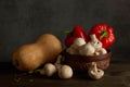 Rural still life of vegetables