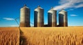 Rural Storage Harmony Bulk Feed Tanks in Wheat Field