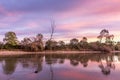 Rural sunrise and reflections in the lake