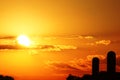 Rural sunrise and silos