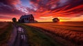 rural sunset farm