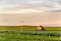 Rural sunset landscape over Ness coutryside, isle of lewis, Scotland