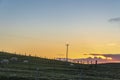 Rural sunset landscape over Ness coutryside, isle of lewis, Scotland