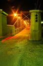 Rural Suspension Bridge with light steaks