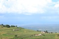 Rural Swaziland landscape with corn fields, Southern Africa, african nature