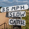 Rural Texas road sign