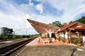 Rural train station at Maemo , thailand Royalty Free Stock Photo