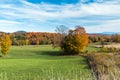 Rural Vermont on a clear autumn day. Stunning autumn colours. Royalty Free Stock Photo