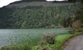 Rural View of a the Scenic Green Lake of Sete Cidades