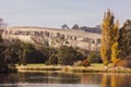 Peaceful view of a lake in autumn