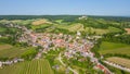 Rural village and historic castle Falkenstein on a summer day