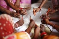 Rural village women studying adult education at Uttar Pradesh, India Royalty Free Stock Photo