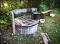 Rural well with bucket