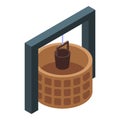 Rural well icon, isometric style