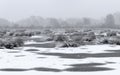 Rural winter landscape with snow Royalty Free Stock Photo