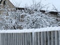 Rural winter landscape, a lot of snow Royalty Free Stock Photo