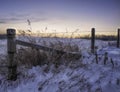 Rural winterscape sunrise Royalty Free Stock Photo