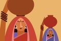 Indian women carrying water pots Royalty Free Stock Photo