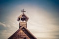 Rural wood church cross Royalty Free Stock Photo