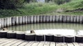 Rural wooden bath Royalty Free Stock Photo