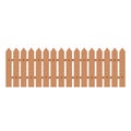 Rural wooden fences, pickets vector. Brown silhouettes fence for garden illustration Royalty Free Stock Photo