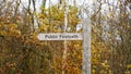 Rural wooden footpath sign, England, United Kingdom Royalty Free Stock Photo