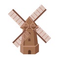 Rural wooden mill. Mill for grinding grain into flour.Farm and gardening single icon in cartoon style vector symbol Royalty Free Stock Photo