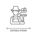 Rural workers linear icon