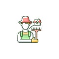 Rural workers RGB color icon