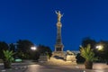 Sunset view of Monument of Freedom in city of Ruse, Bulgaria