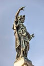 Statue of Liberty at the top of the monument in Ruse, Bulgaria