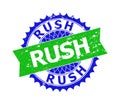 RUSH Bicolor Rosette Grunged Stamp Seal