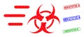 Rush Biohazard Triangle Icon and Grunge Hepatitis A Simple Watermarks